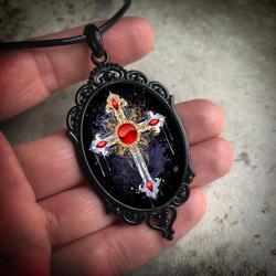 Wholesale Vintage Gothic style bat castle crow cross blood black cat church cemetery vampire vintage necklace