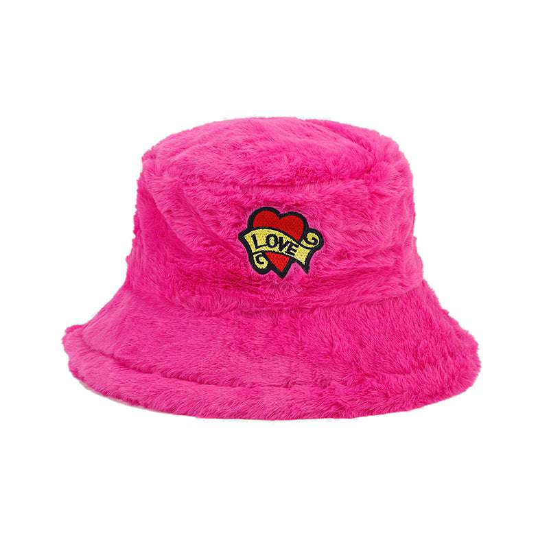 Wholesale Love Letters Bucket Hat Plush Hat