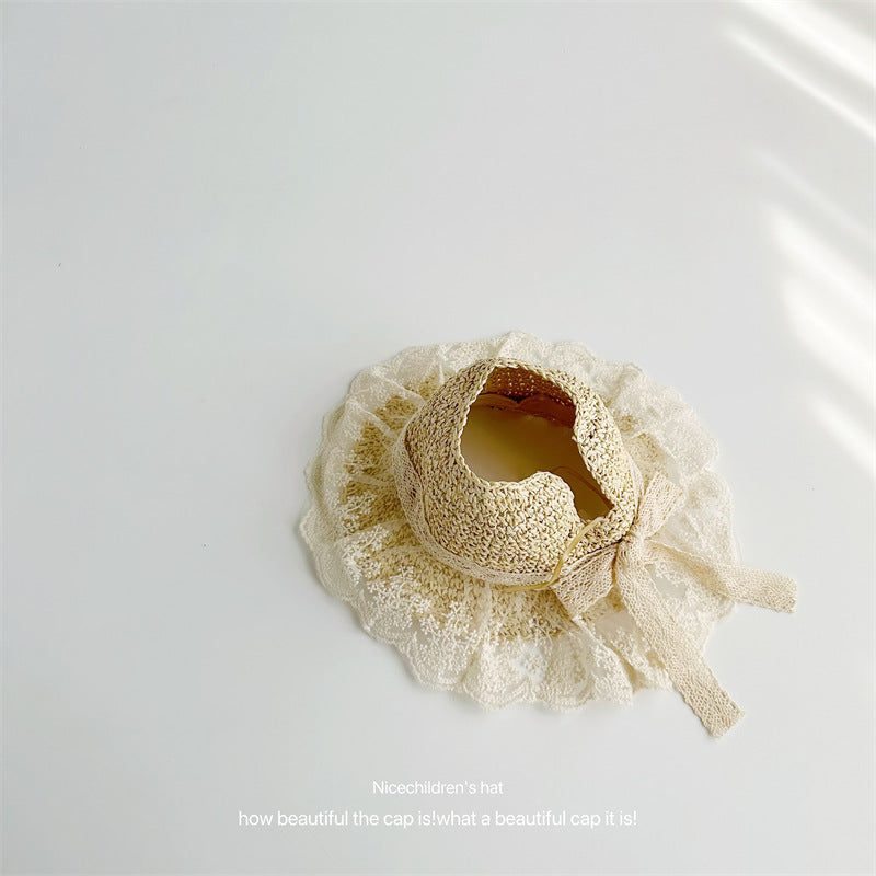 Wholesale Children's Empty Straw Hat with Bow