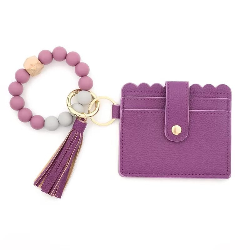 Wholesale Tassel pendant iridescent wrist key ring keychain