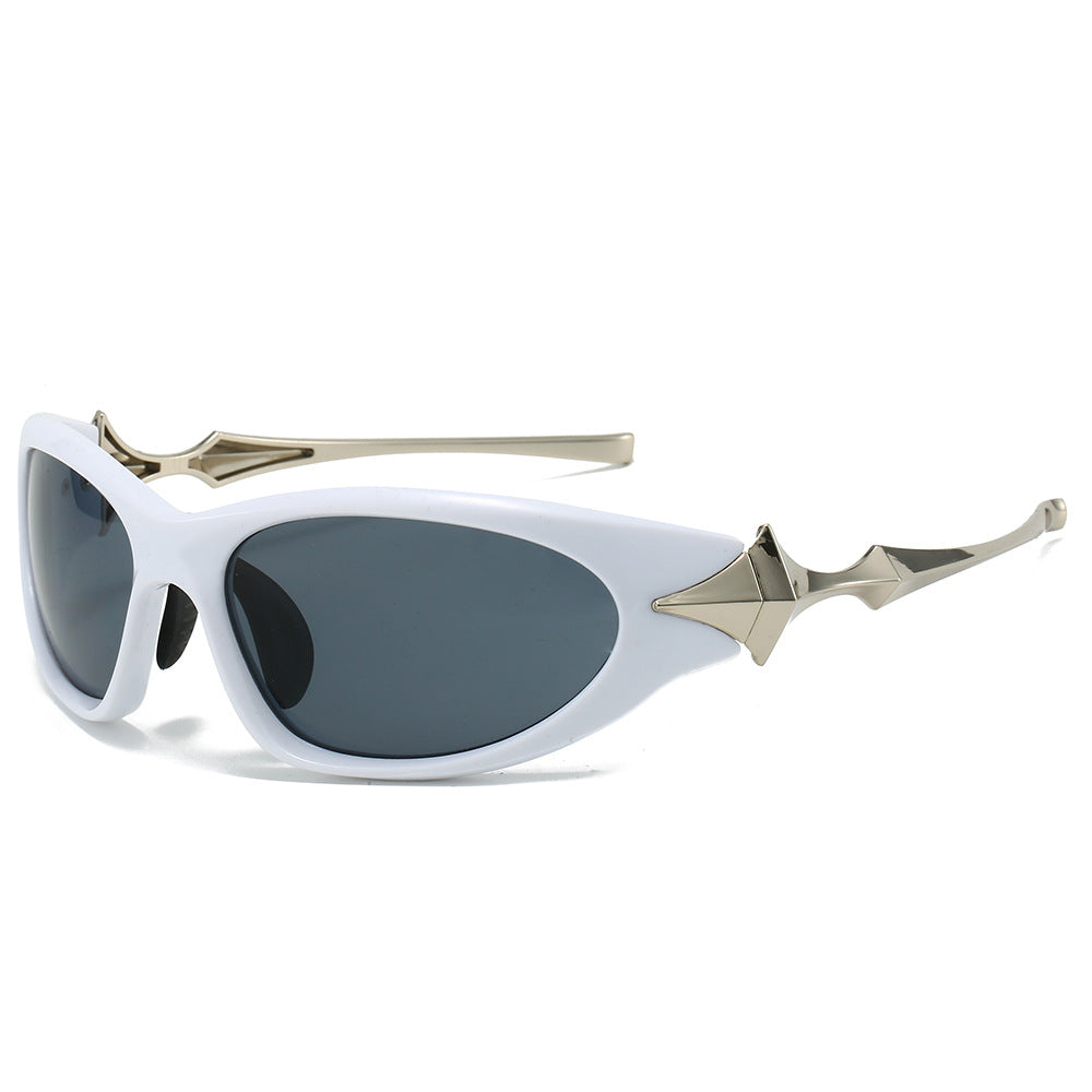 Wholesale Star Y2K Cyberpunk Futuristic Four-pointed Star Sunglasses