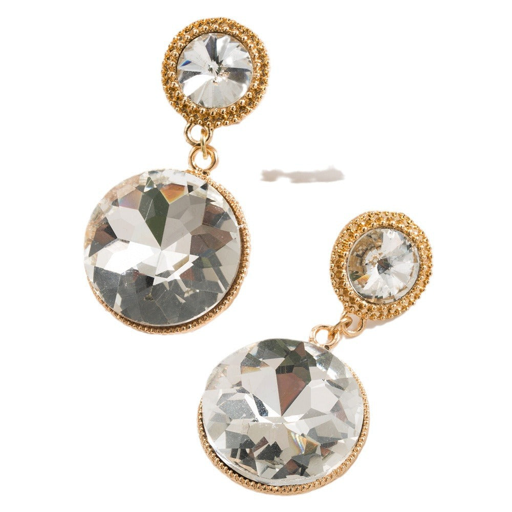 Wholesale Crystal Heart Leopard Print Diamond Earrings