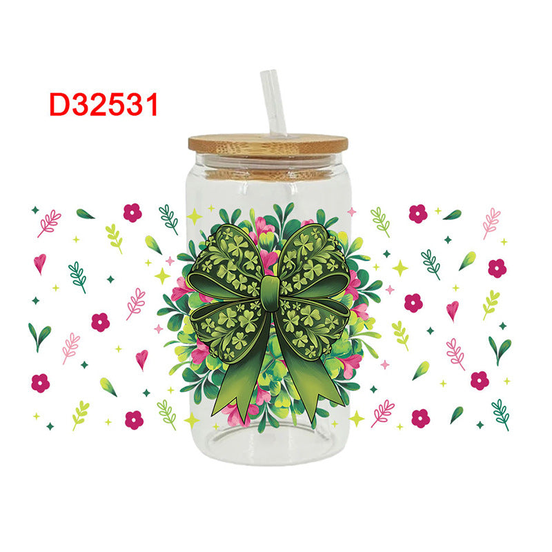 Wholesale Christmas bow 16oz Cup UV DTF Wraps