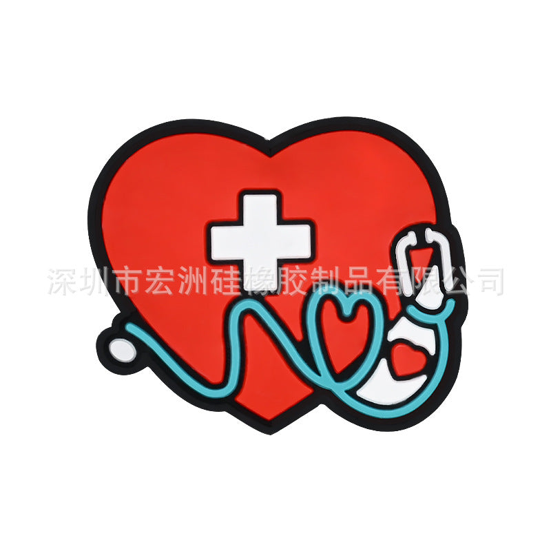 Wholesale 10pcs doctors and nurses series drop glue cartoon silicone beads