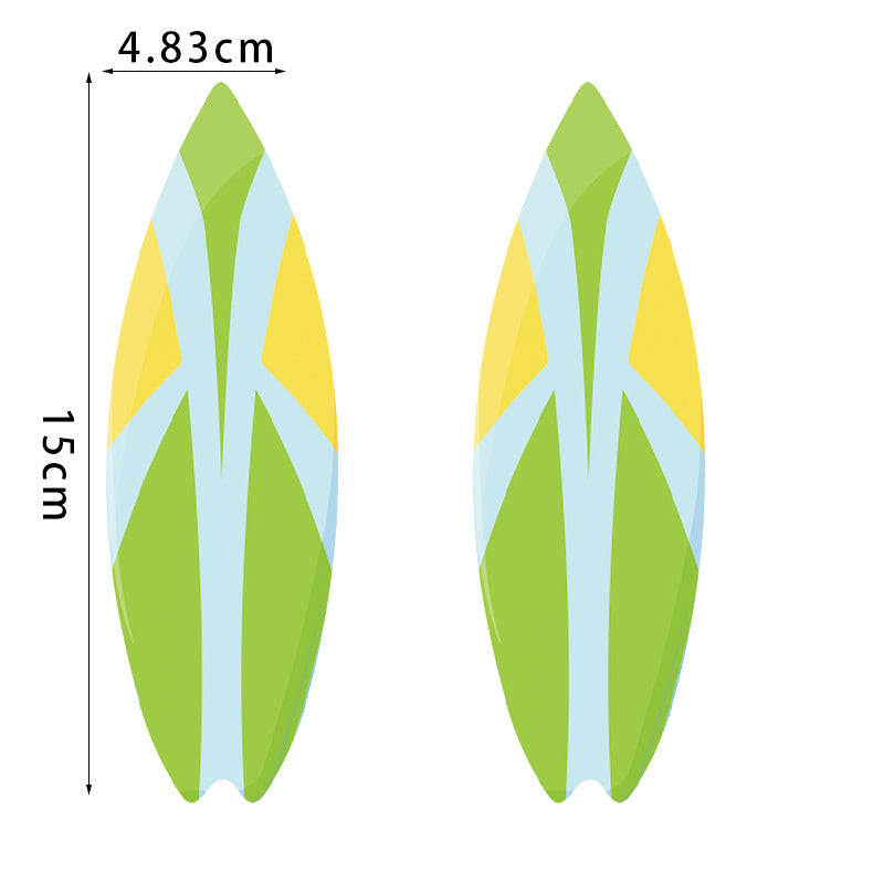 Wholesale Summer Party Surfboard Hawaii Beach Creative Slippers Paper Card Party Scene Decoration