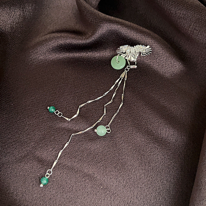 Wholesale New Chinese Style Lotus Fan Butterfly Pearl Tassel Temperament Fashion Niche High-end Earrings