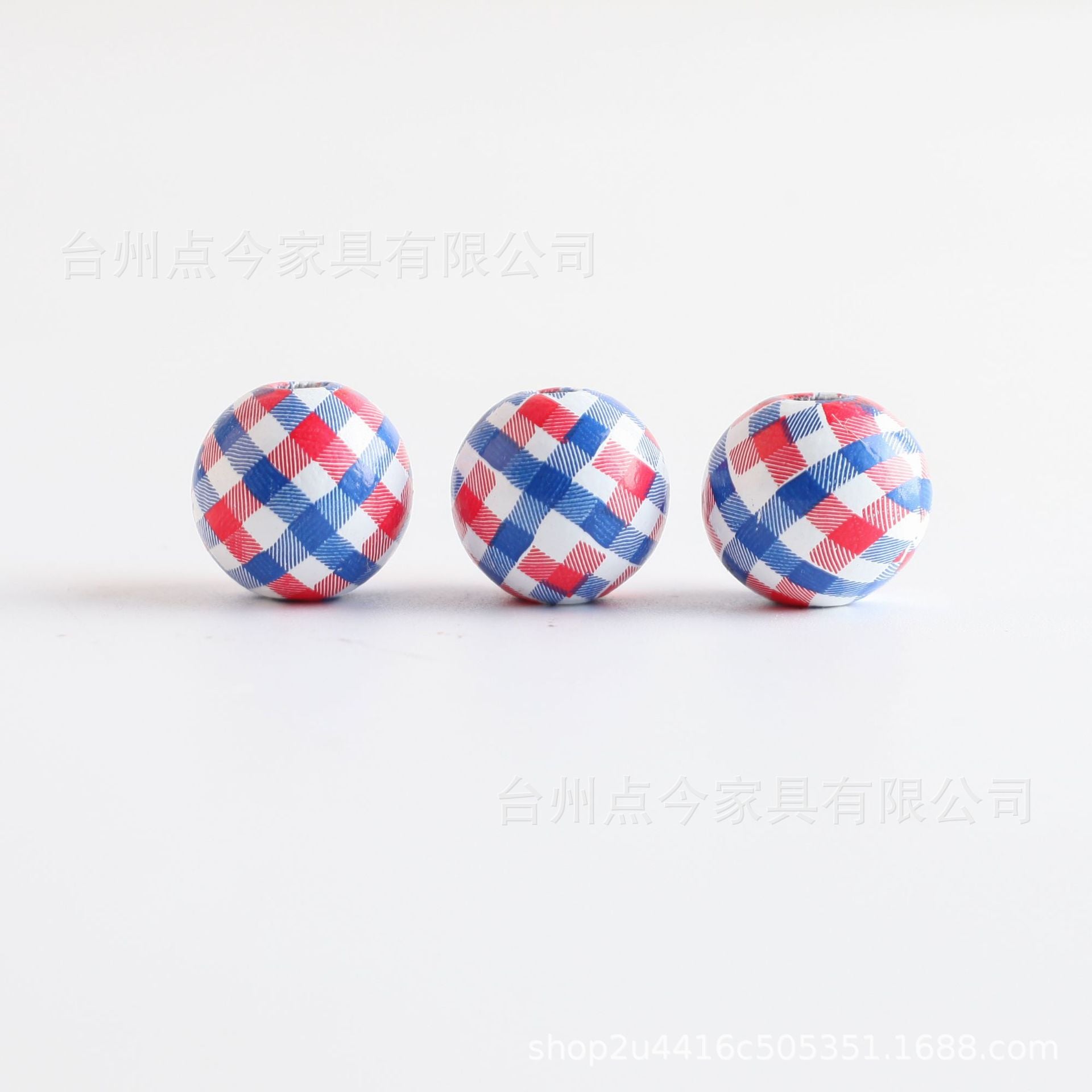 Wholesale of 10PCS/PACK Independence Day Wreath Printed Wooden Beads