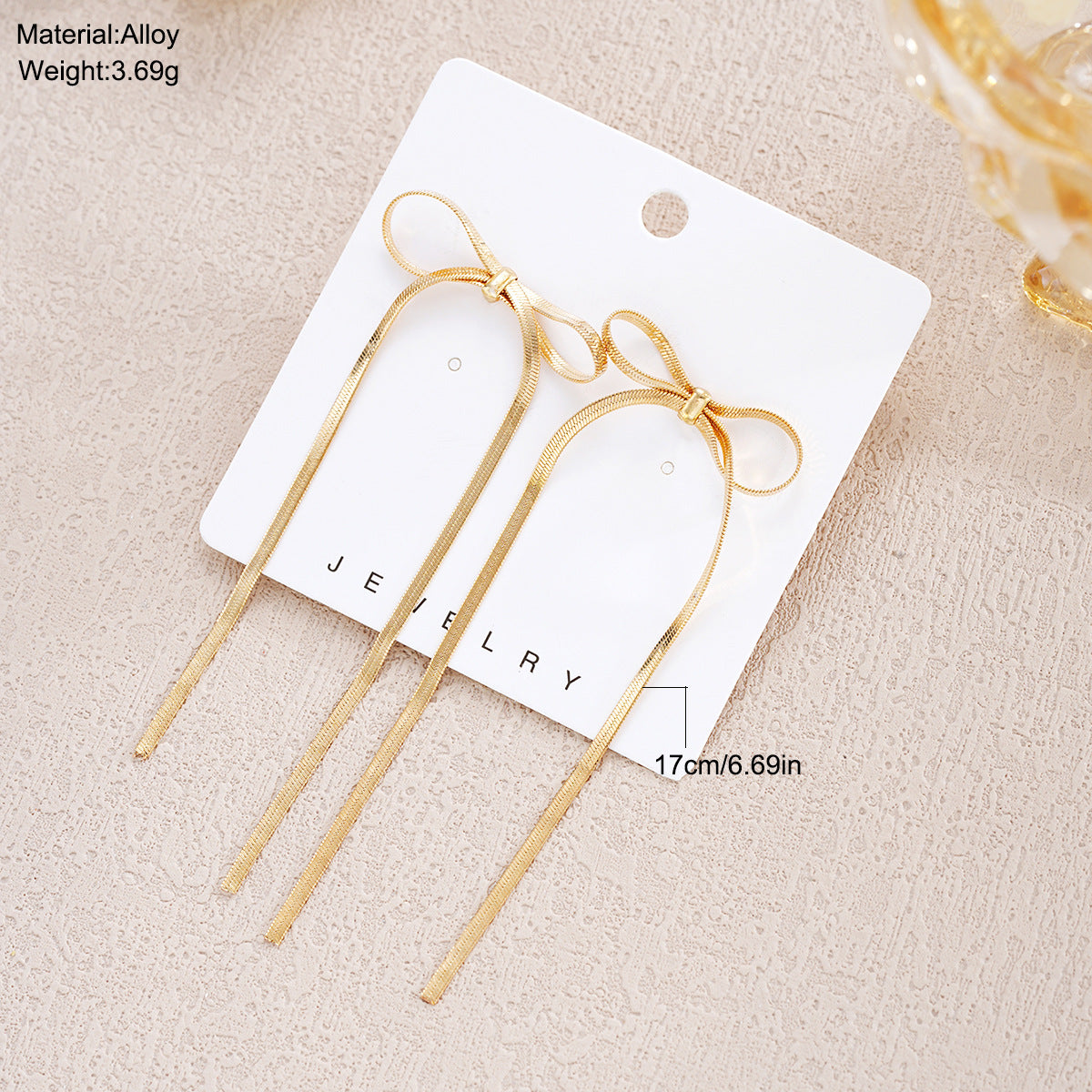 Wholesale Long bow tassel earrings exaggerated earrings