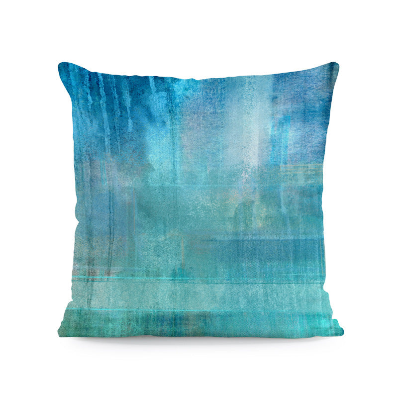 Wholesale Geometric Watercolor Printed Plush Pillowcases