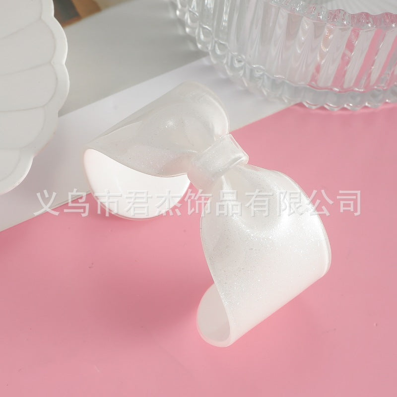 Wholesale Exaggerated shiny leopard-print bow resin bracelet