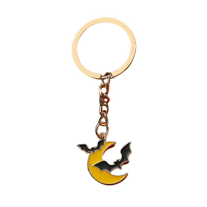Wholesale of New Halloween Pumpkin Bat Alloy Keychains
