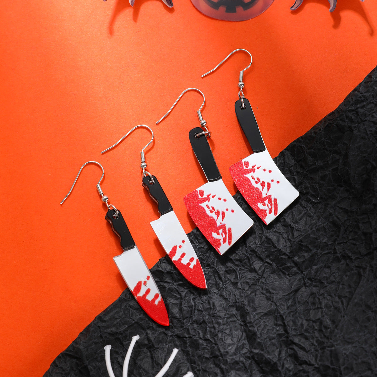 Wholesale Halloween Pumpkin Skeletons Funny Cartoon Acrylic Earrings