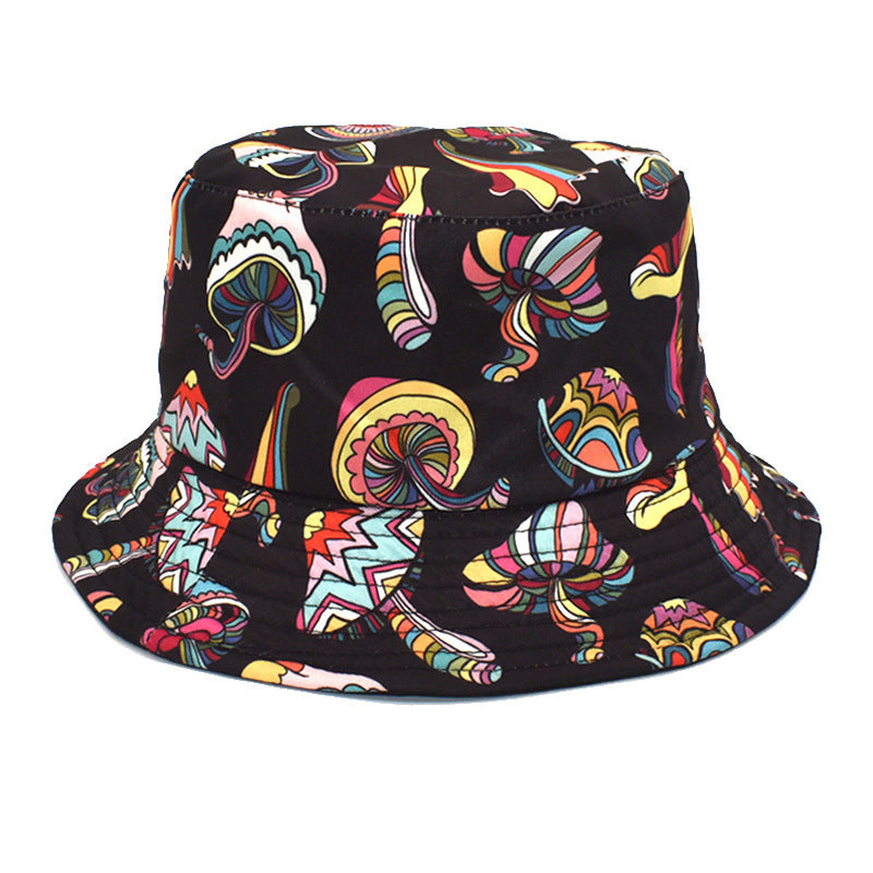 Wholesale Colorful Mushroom Pattern Foldable Outdoor Bucket Hat