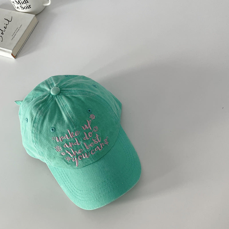 Wholesale Whitewashed Cotton American Retro Letter Vintage Duck Tongue Summer Sunshade Baseball Hat