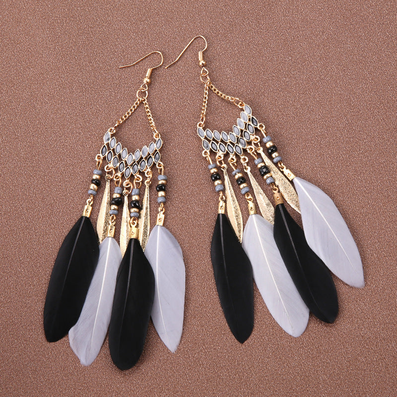 Wholesale Bohemian feather earrings