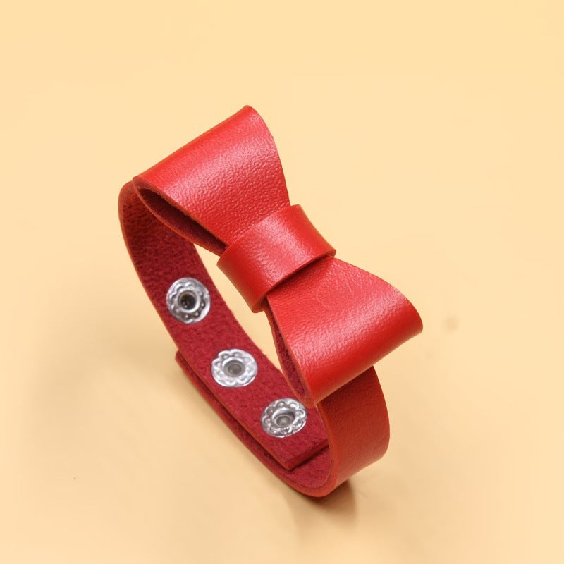 Wholesale PU Leather Bow Bracelet Chic Simple Design Fashion Accessory For Everyday Wear Gift