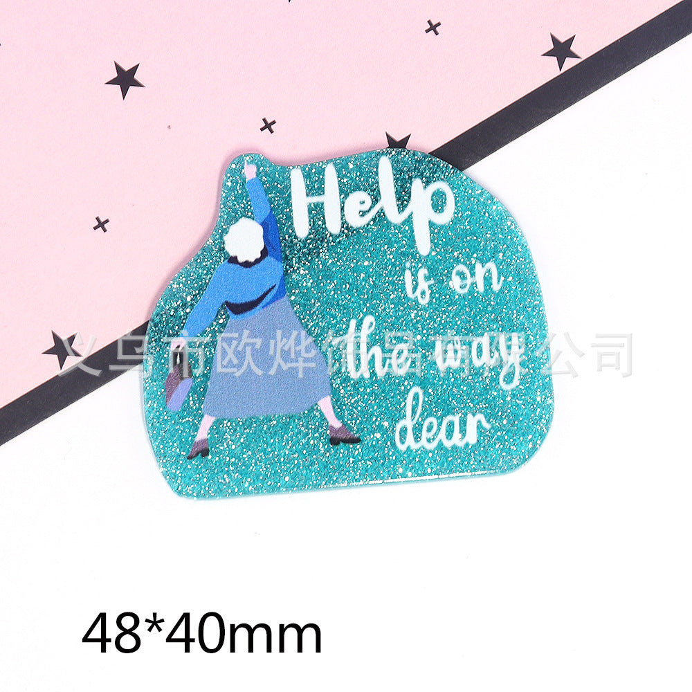 Wholesale 10pcs Cartoon Glitter Letters Love Jewelry Accessories DIY Patch FlatBack