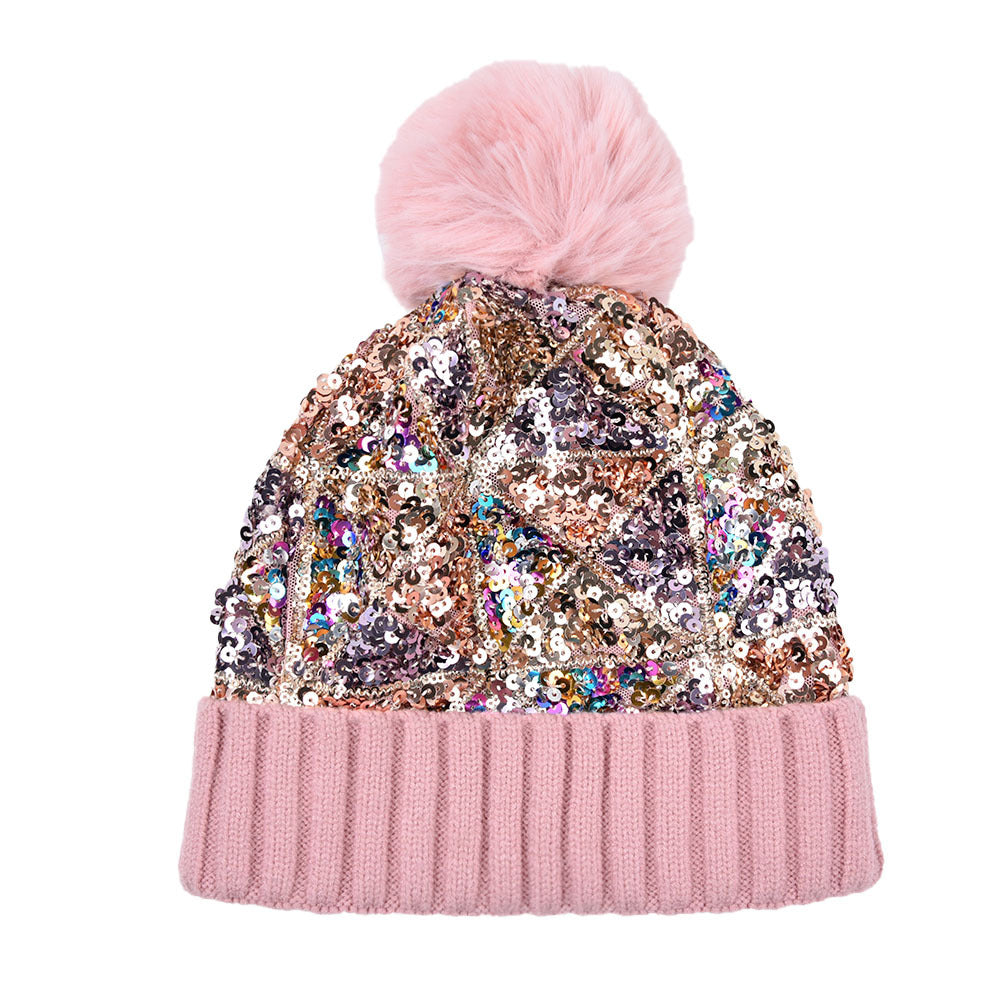 Wholesale Sequin Irregular Knitted Hats