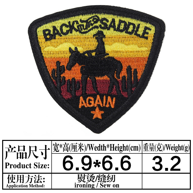 Wholesale Cartoon cloth patch western cowboy hat computer embroidery cloth patch