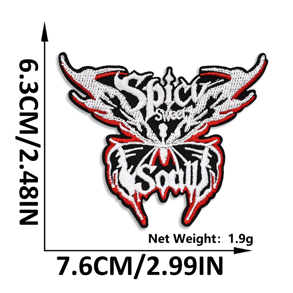 Wholesale Gothic Butterfly English Letter Iron On Embroidery Patch Chic Fashion Accessory For Everyday Use