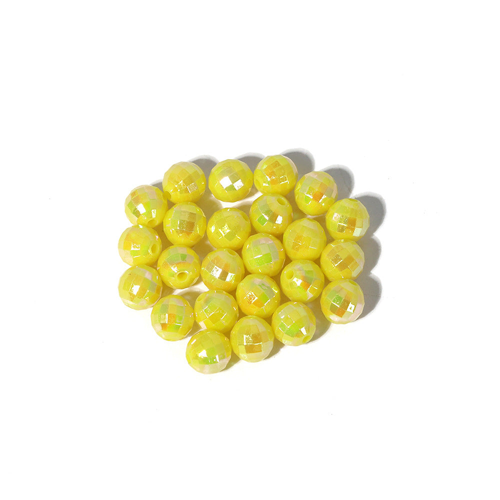 Wholesale 1000PCS/PACK 8mm Acrylic Plating AB Beaded Color Balls Plastic Straight Hole Beads