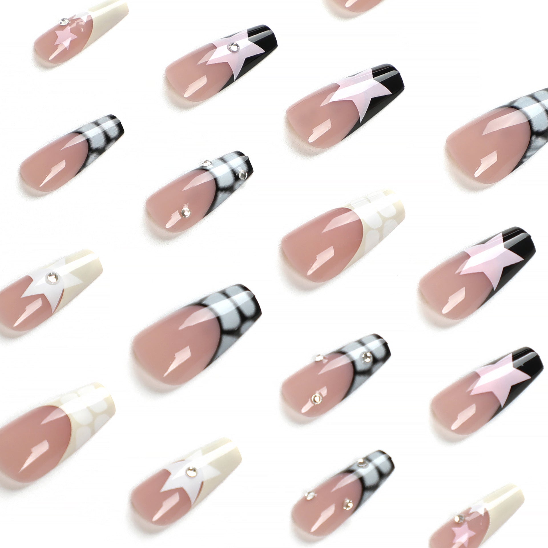 Wholesale Medium and long ballet nails with nail stickers