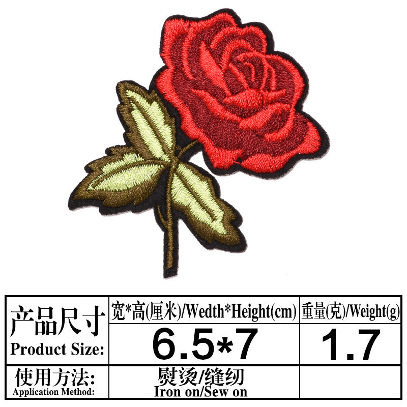 Wholesale Twill Flower Embroidery Patches DIY Sewing Craft Supply For Clothing Decoration