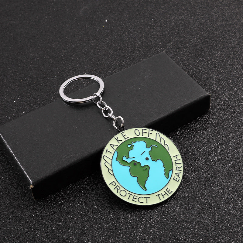 Wholesale Cartoon Earth Shape Zinc Alloy Children's Keychain
