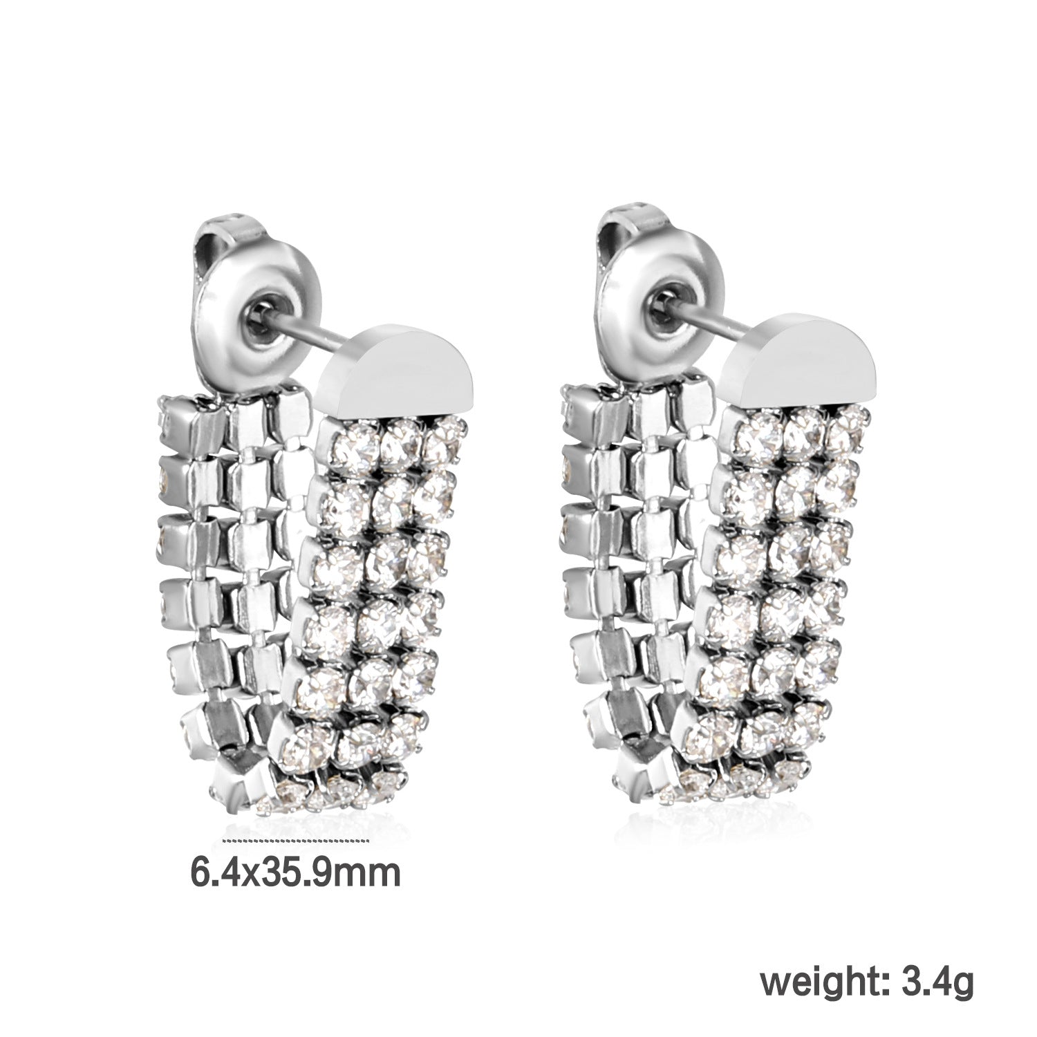 Wholesale Pearl White Diamond 18k Stainless Steel Earrings for Women,  Light Luxury