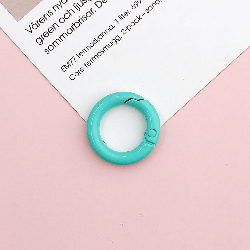 Wholesale 10pcs New 20mm spring ring DIY jewelry accessories candy color paint opening ring color key spring buckle