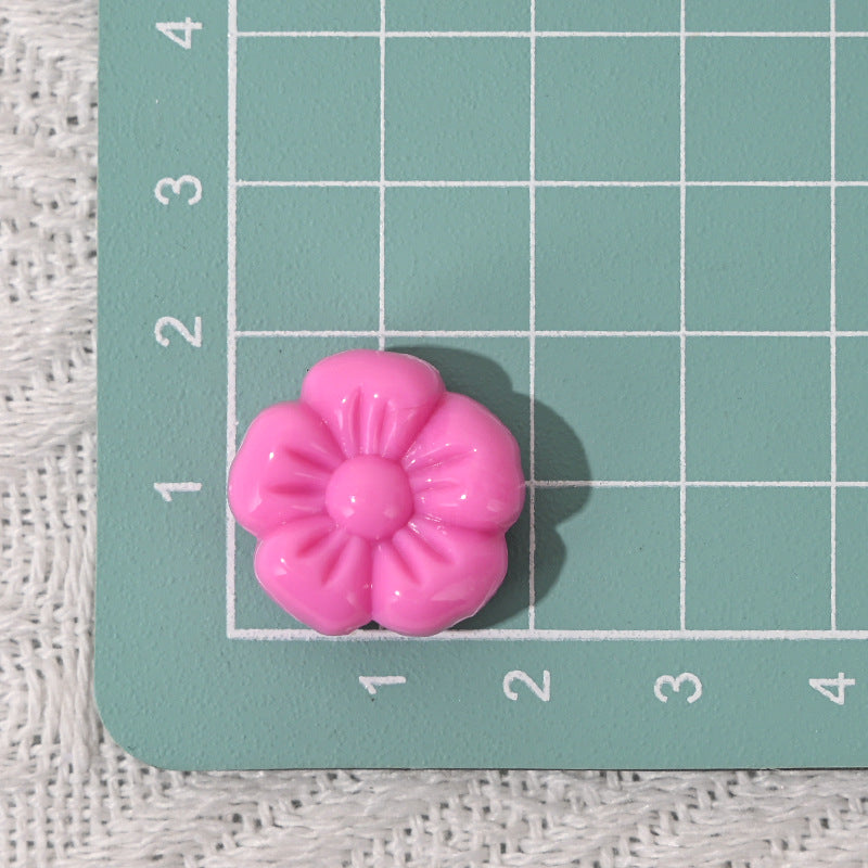 Wholesale 5pcs/pack  Acrylic Cream Candy Color Small Flower Beads  Acrylic Beads