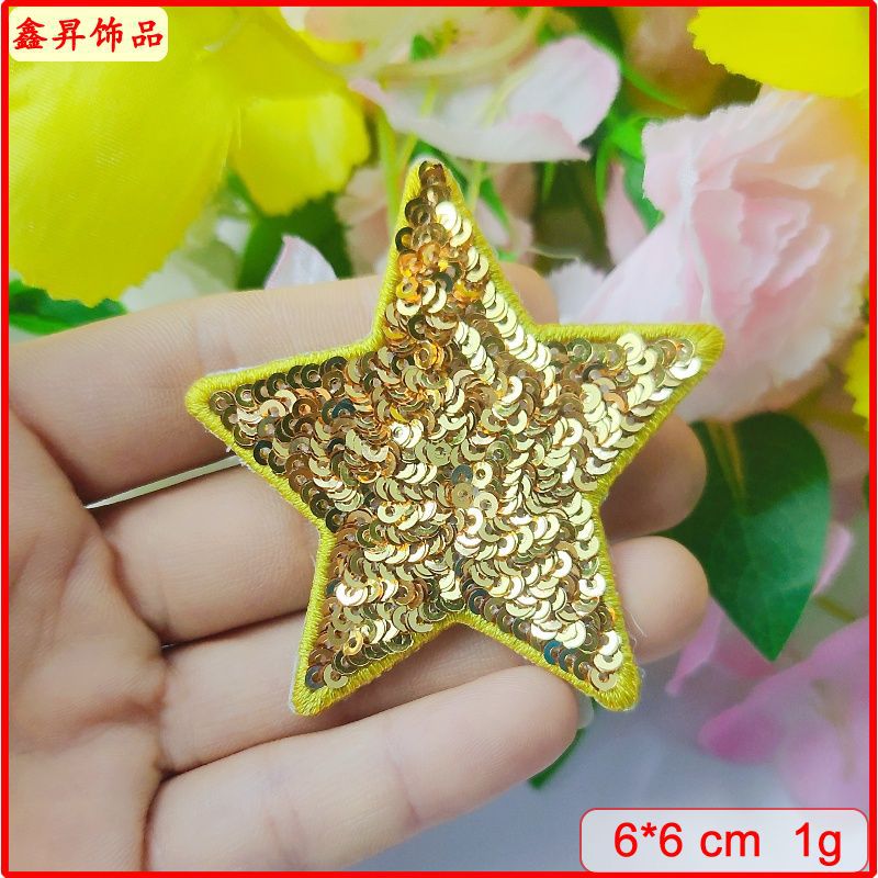 Wholesale Love Star Towel Embroidered Bead Sequin Cloth Stickers Badge Chest Badge Patch FS