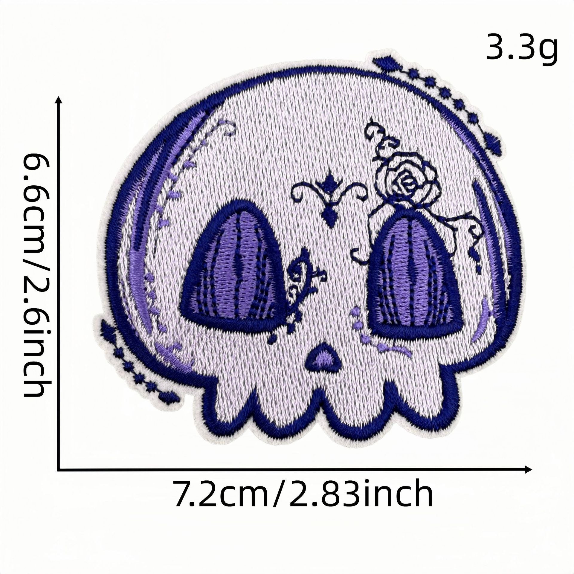 Wholesale Polyester Cartoon Skull Embroidered Patch Hot Melt Adhesive Backing DIY Clothing Bag Decorative Accessory Craft Supply