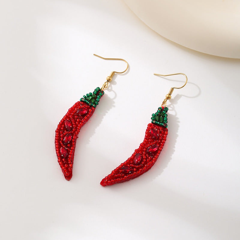 Wholesale Cherry rose flower seed bead earrings