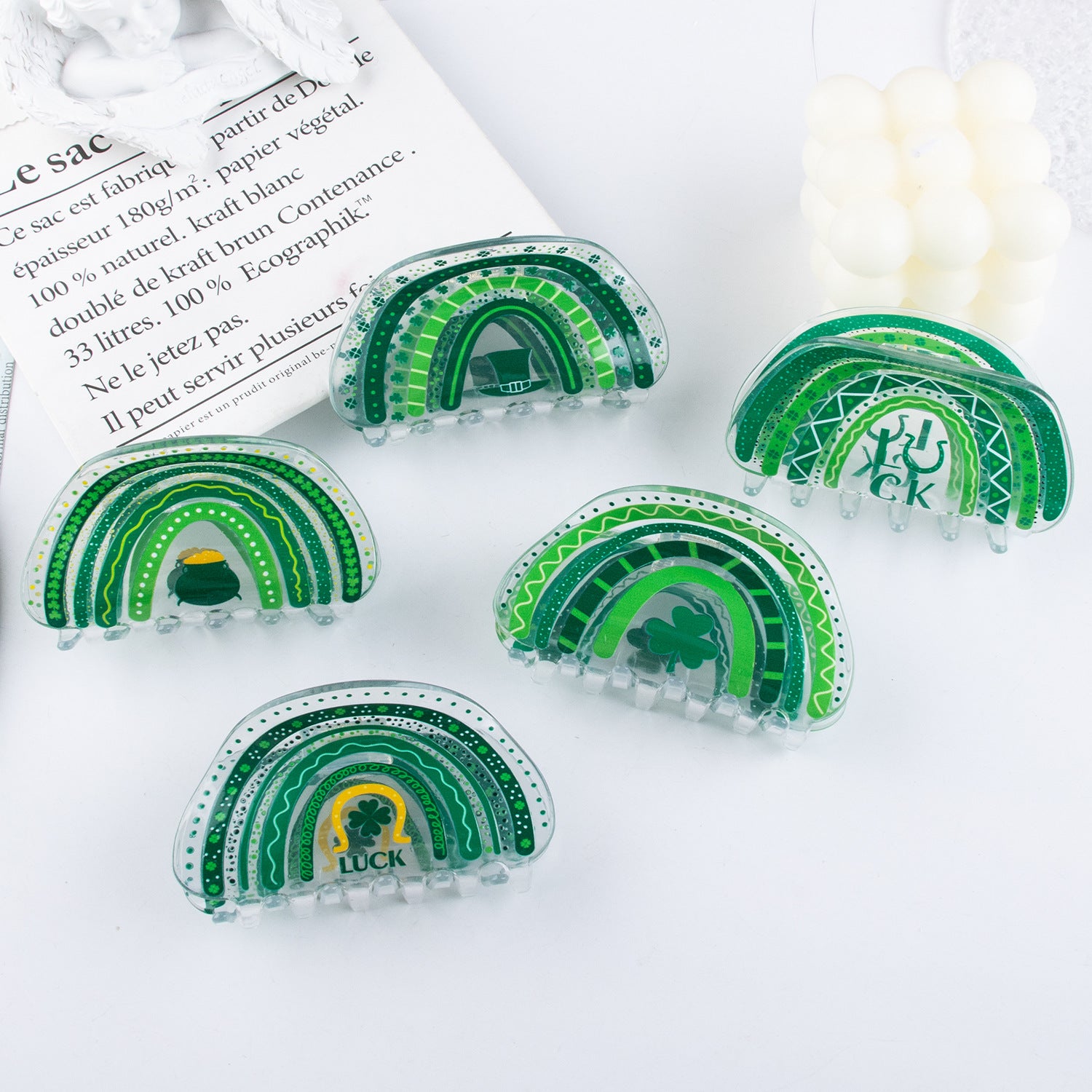 Wholesale Clover St Patricks Day Pvc Hairpins