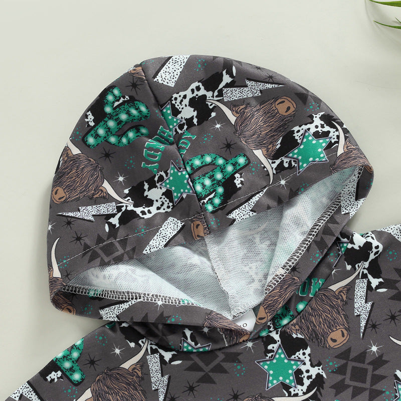 Algodón al por mayor 2023 Nuevo Aztec Western Cowboy Style Howdy Kids Onesies