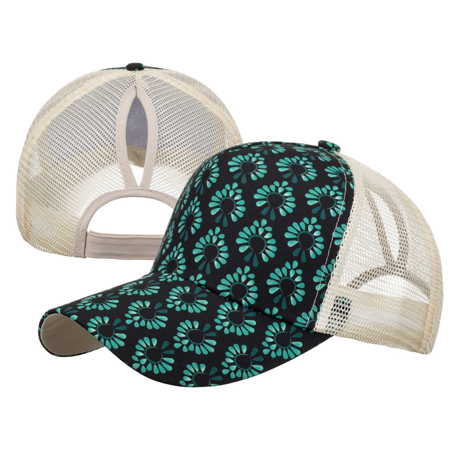 Wholesale Cotton Polyester Cross Ponytail Baseball Hats