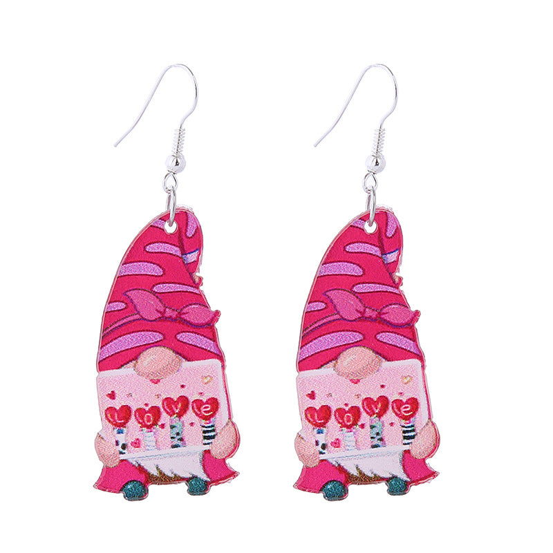 Wholesale Valentine's Day Pink Tape Love Balloon Acrylic Earrings