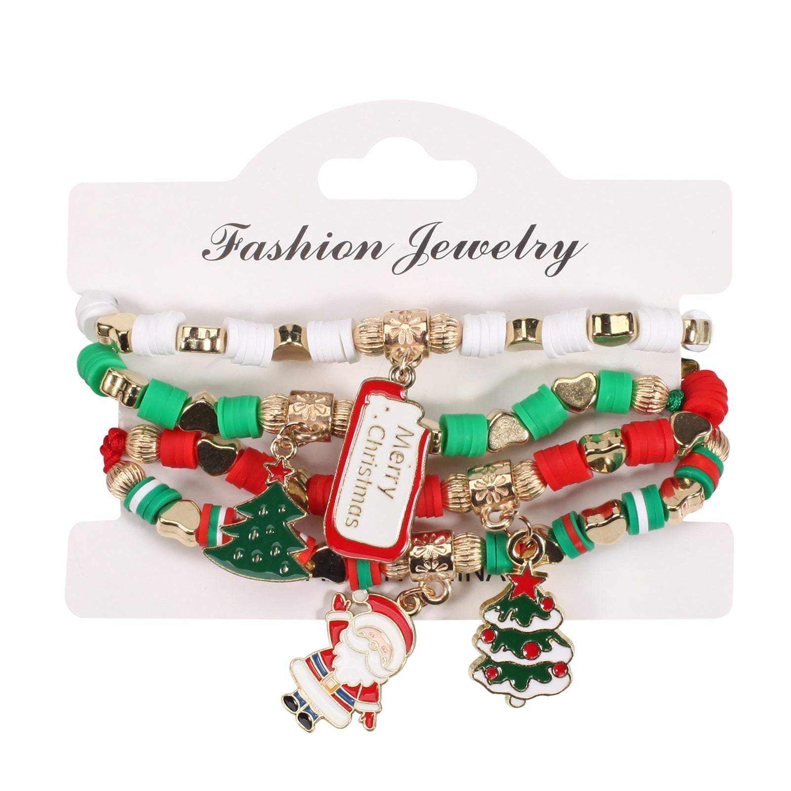 Wholesale Christmas Woven Adjustable Snowman Christmas Tree Old Man Deer Antler Bracelet