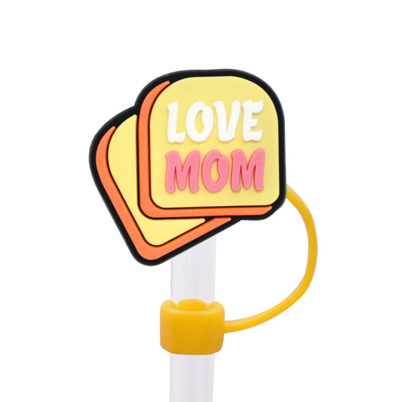 Wholesale  Random 100pcs/pack  Mother' s Day dust plug straw cap   Straw Tube Cap