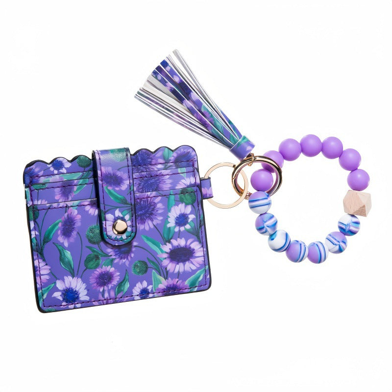 Wholesale Tassel pendant iridescent wrist key ring keychain