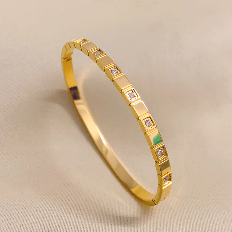 Wholesale Zircon Micro-paved Non-fading Titanium Steel Bracelet