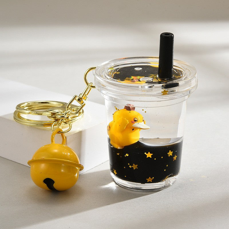 Wholesale Acrylic oil-filled capybara keychain