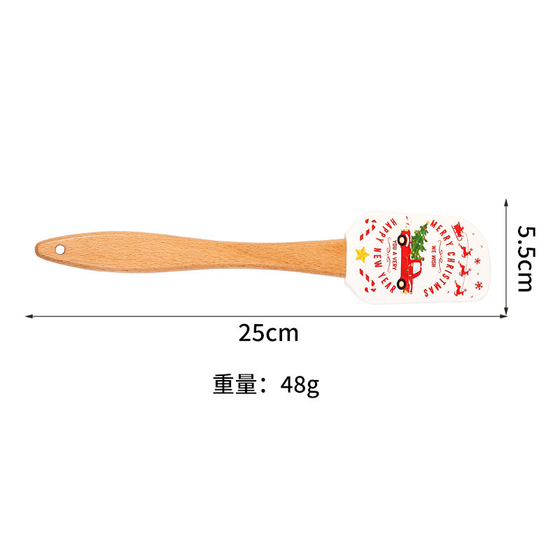 Wholesale Silicone Spatula Household Wooden Handle Butter Spatula