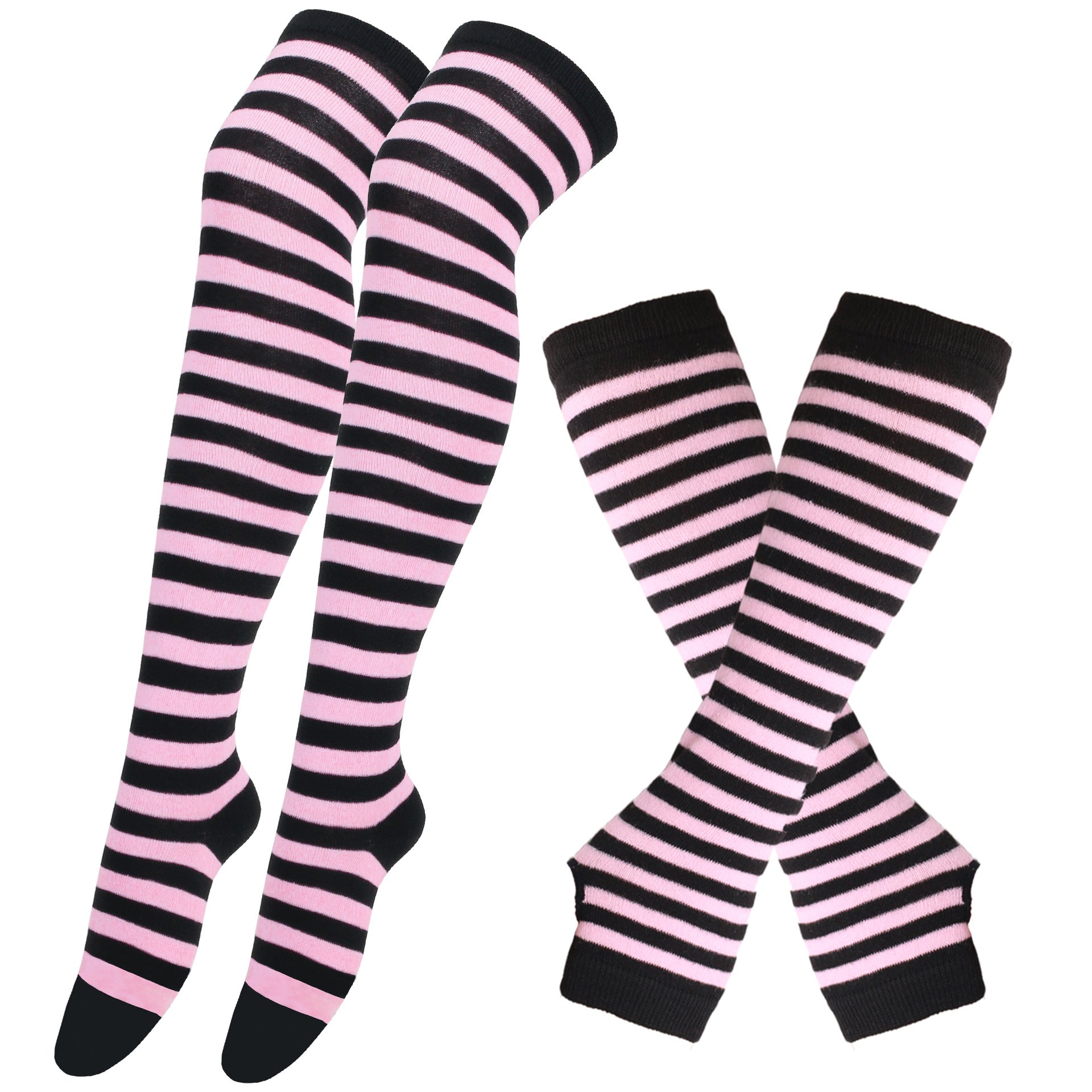 Wholesale Halloween Christmas Funny Striped Gloves Long Socks Set