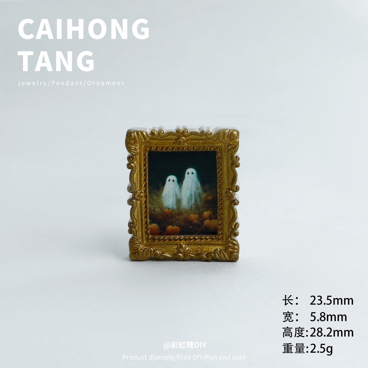 Wholesale Mini Resin Golden Ghost Photo Frame Art Decoration DIY Refrigerator Magnets