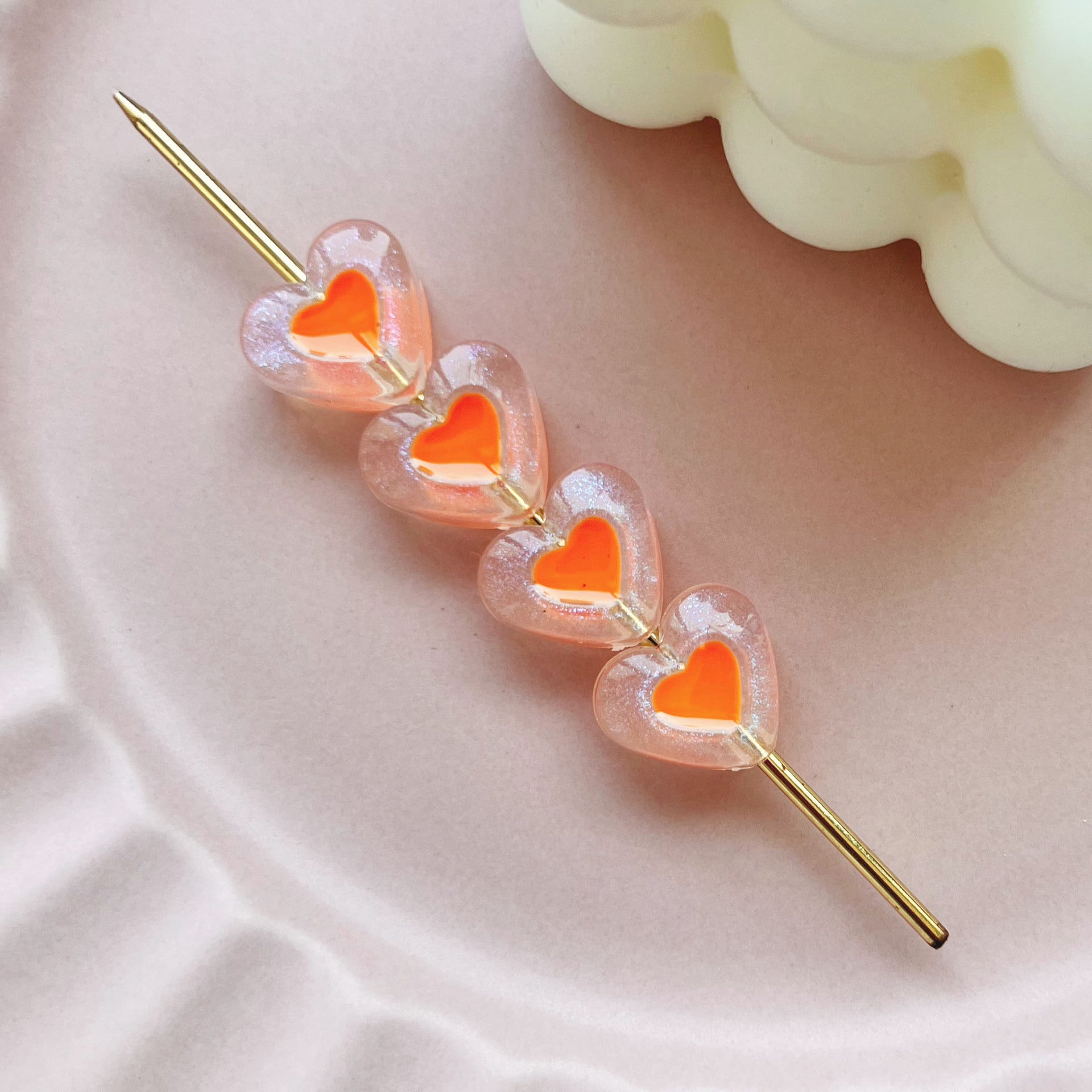 Wholesale 10pcs colorful heart Acrylic Beads