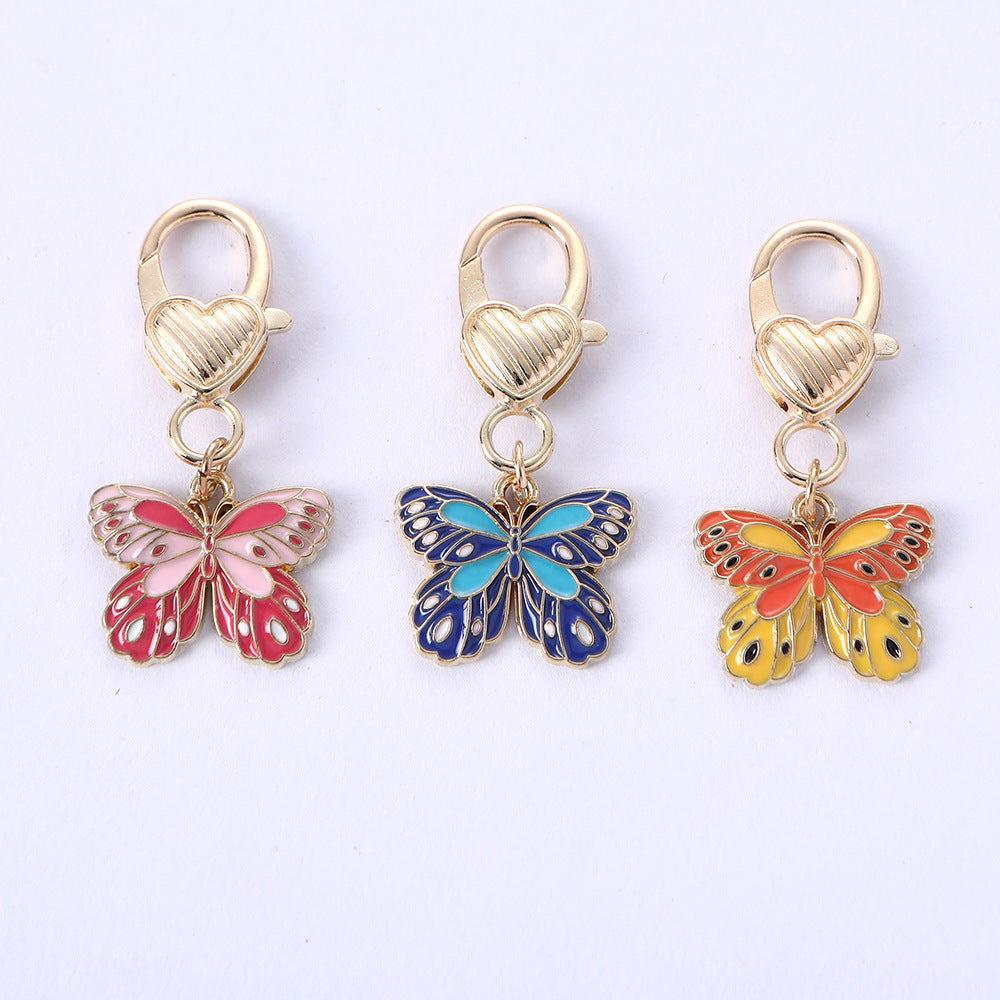 Wholesale Cute Car Colorful Butterfly Metal Keychain
