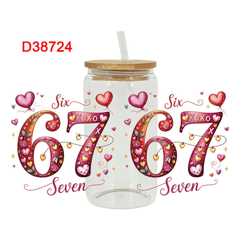 Wholesale UV transfer sticker for glass cups crystal label crystal sticker 16OZ UV DTF WRAPS