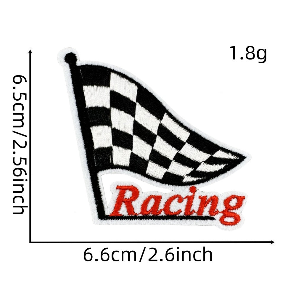 Wholesale Motorcycle Racing Cartoon Embroidered Patches Black White Graffiti Theme Party Bag Decoration